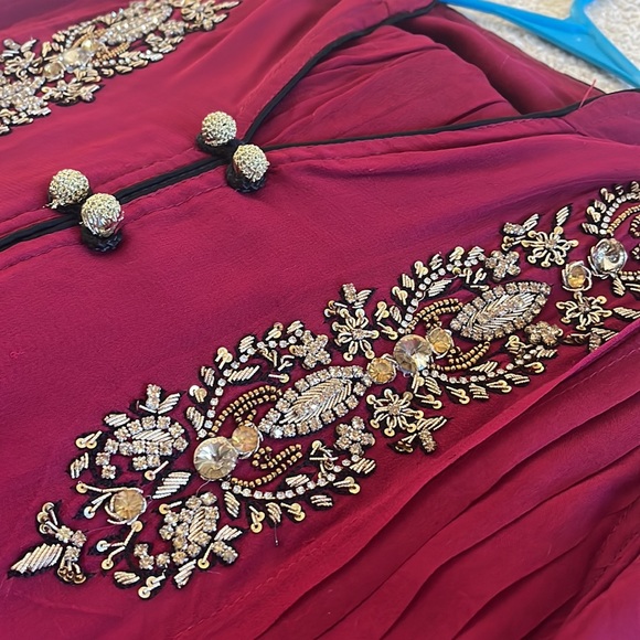Maroon anarkali - Picture 7 of 8